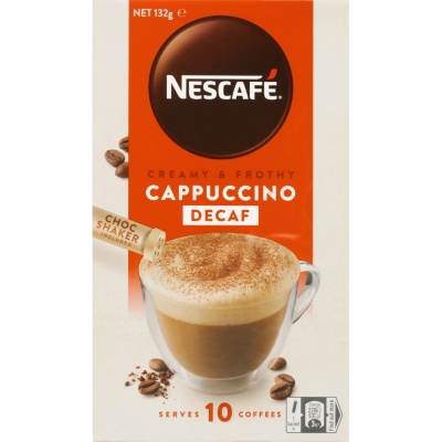 Nescafe Cappuccino Decaf Coffee Sachets 10pk