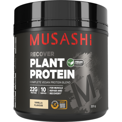 Musashi Recover Plant Protein Vanilla Flavour Powder 320g