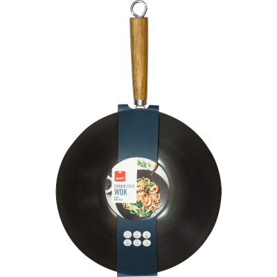 Pams Carbon Steel Wok 30cm 1pk