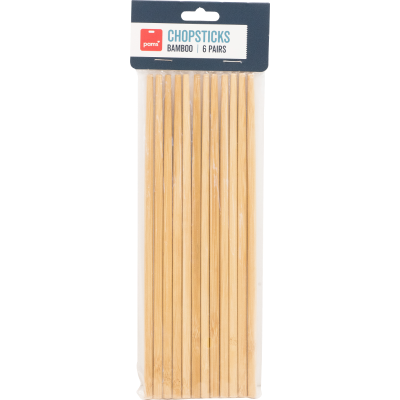 Pams Bamboo Chopsticks 6pairs 6pk