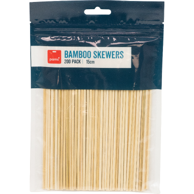 Pams Bamboo Skewers 15cm 200pk
