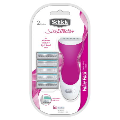 Schick Silk Effects Disposable Razor System Kit+5 Value Pack 1pk