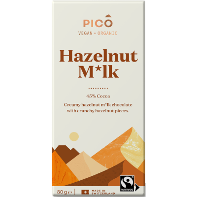 Pico Vegan Organic Hazelnut Milk Chocolate Block 80g
