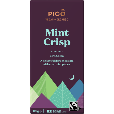 Pico Vegan Organic Mint Crisp Chocolate Block 80g