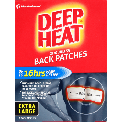 Mentholatum Deep Heat Odourless Back Patches 2pk