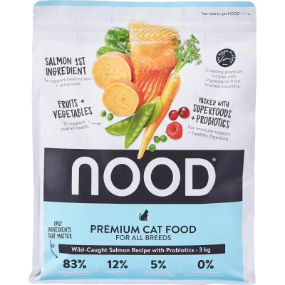 Nood Wild-Caught Salmon Recipe With Probiotics Premium Dry Cat Food 3kg