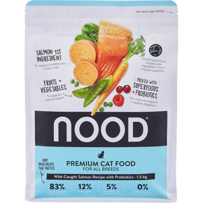 Nood Wild-Caught Salmon Recipe With Probiotics Premium Dry Cat Food 1.5kg