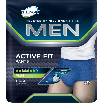 Tena Mens Medium Active Fit Incontinence Pants 9pk