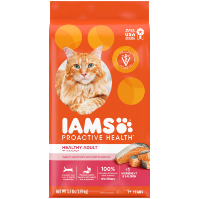 IAMS Proactive Health Healthy Adult With Salmon Dry Cat Food 1.59kg