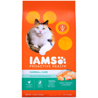 IAMS Proactive Health Hairball Care Chicken & Salmon Cat Food 1.59kg