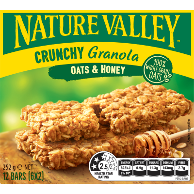 Nature Valley Oats & Honey Crunchy Granola Bars 6 x 42g