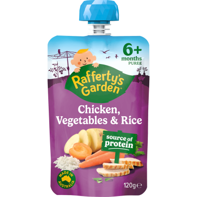 Rafferty's Garden Chicken Vegetables & Rice 6+ Months Puree 120g