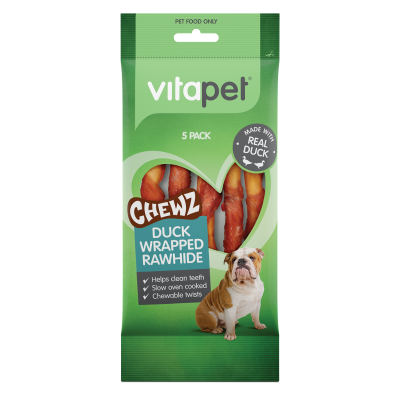 VitaPet Chewz Duck Wrapped Rawhide Dog Treats 5pk