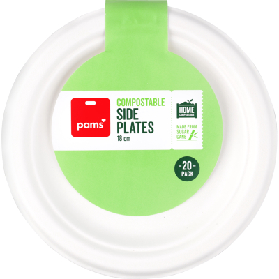 Pams Compostable Side Plates 20pk