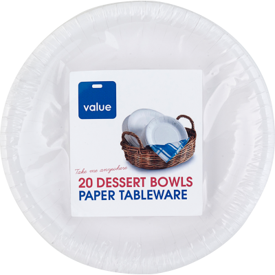 Pams Value Paper Dessert Bowls 20pk