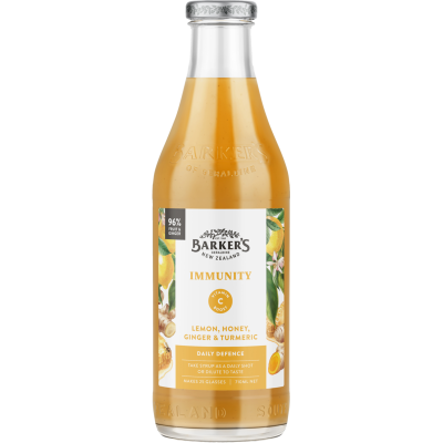 Barker's Immunity Lemon Honey Ginger & Turmeric Syrup 710ml