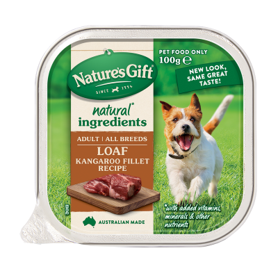 Nature's Gift Kangaroo Fillet Recipe Loaf Dog Food 100g