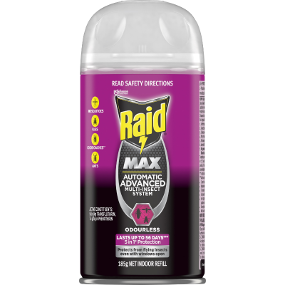 Raid Max Odourless Automatic Advanced Multi Insect System Indoor Refill 185g