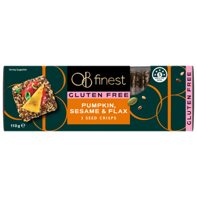 OB Finest Gluten Free Pumpkin Sesame & Flax 3 Seed Crisps 110g