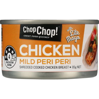 Chop Chop Mild Peri Peri Shredded Cooked Chicken Breast 85g