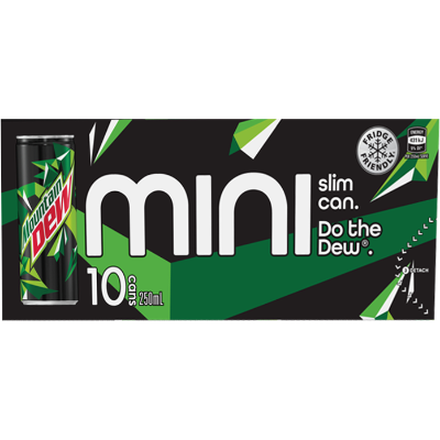 Mountain Dew Mini Soft Drink Cans 10 x 250ml