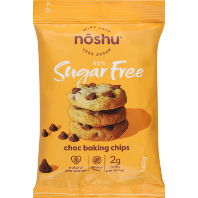 Noshu 95% Sugar Free Choc Baking Chips 140g
