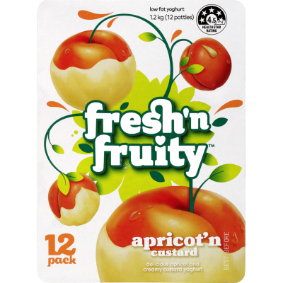 Fresh 'n Fruity Apricot' n Custard Yoghurt 12 x 100g