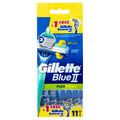 Gillette Blue II Disposable Razor Plus Pivot 11pk