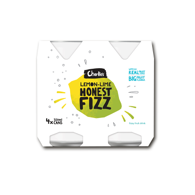 Charlie's Honest Fizz Lemon Lime Fizzy Fruit Drink 4 x 320ml