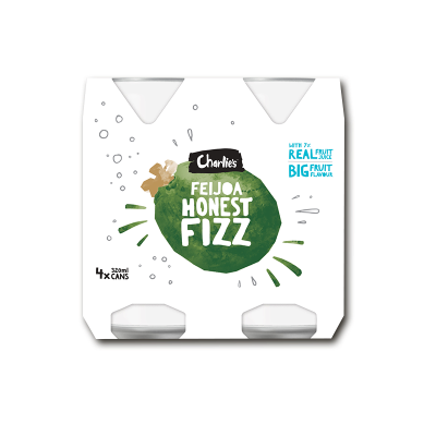 Charlie's Honest Fizz Feijoa Fizzy Fruit Drink 4 x 320ml