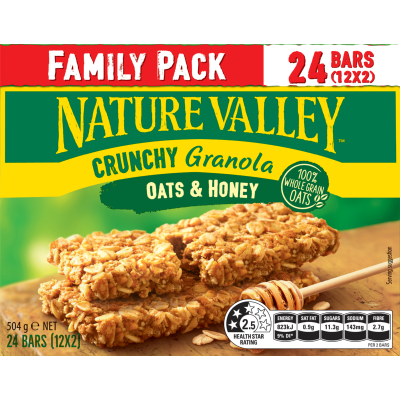 Nature Valley Family Pack Oats & Honey Crunchy Granola Bars 12 x 42g