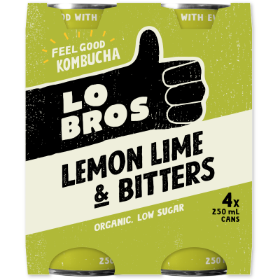 Lo Bros Lemon Lime & Bitters Kombucha 1000ml