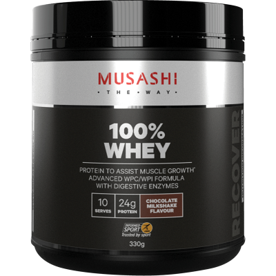 Musashi Chocolate Milkshake Flavour 100% Whey Powder 330g