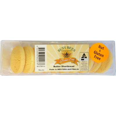 Busy Bees Gluten Free Butter Shortbread Biscuits 180g