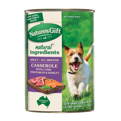 Nature's Gift Lamb Vegetables & Barley Casserole Dog Food 1.2kg