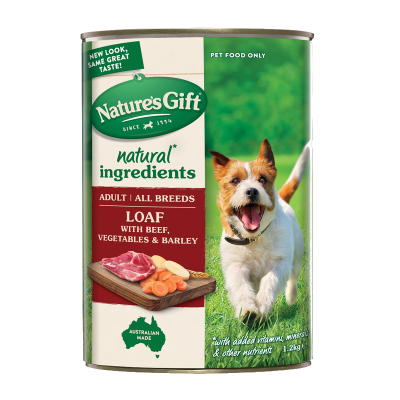 Nature's Gift Beef Vegetables & Barley Loaf Dog Food 1.2kg