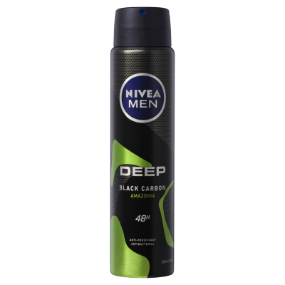 Nivea Men Deep Black Carbon Amazonia 48Hr Antibacterial Anti-Perspirant 250ml