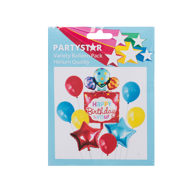 Korbond Partystar Variety Balloon Pack Helium Quality ea
