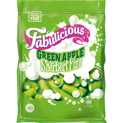 RJ's Fabulicious Green Apple Sherbert Fizz 200g