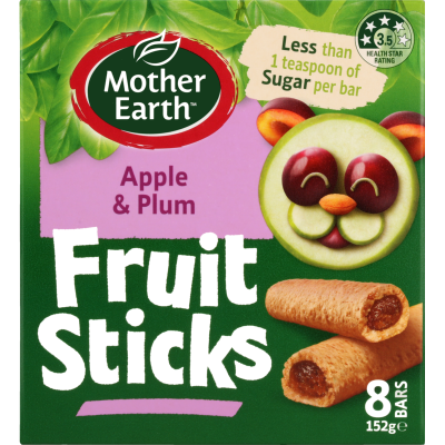 Mother Earth Apple & Plum Fruit Sticks 8 x 19g