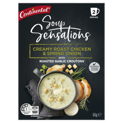 Continental Sensations Creamy Roast Chicken & Spring Onion With Roasted Garlic Croutons Soup 61g