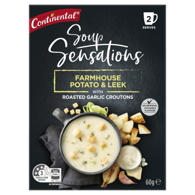 Continental Sensations Farmhouse Potato & Leek With Roasted Garlic Croutons Soup 2 x 30g