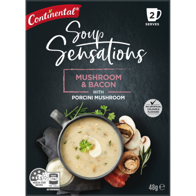 Continental Sensations Mushroom & Bacon With Porcini Mushroom Soup 48g