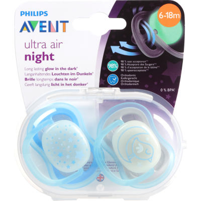 Philips Avent Ultra Air Night Soother 6-18m+ 2pk