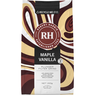 Robert Harris Infused Maple Vanilla Plunger Filter Grind Coffee 200g