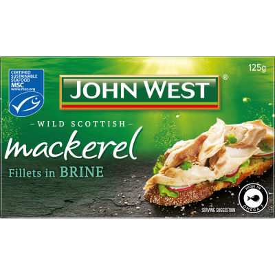 John West Wild Scottish Mackerel Fillets In Brine 125g