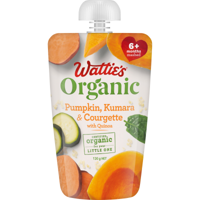 Wattie's Organic Pumpkin Kumara & Courgette With Quinoa 6+ Months Pureed 120g