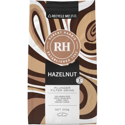 Robert Harris Infused Hazelnut Plunger Filter Grind Coffee 200g