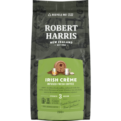 Robert Harris Irish Creme Strength 3 Medium Infused Fresh Coffee 200g