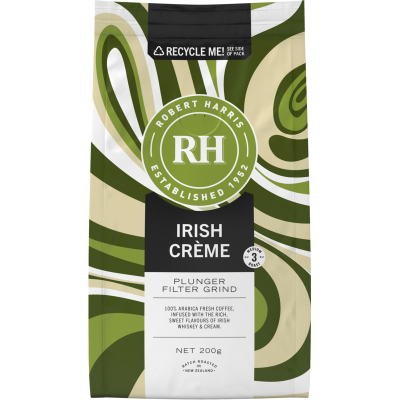 Robert Harris Infused Irish Creme Plunger Filter Grind Coffee 200g
